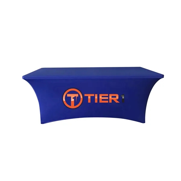 Custom 6 Ft Closed-Back Stretch Table Cloth With Zipper Back