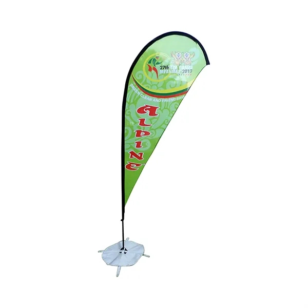 Custom 7' Single Sided Fiber Glass And Aluminum Teardrop Flags