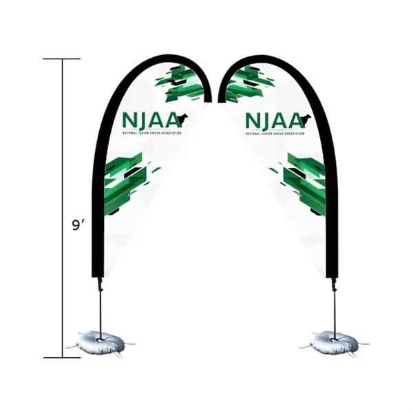 9' Single sided fiber glass and aluminum teardrop flag