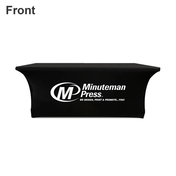 Custom 6' 3 Sided Open Back Stretch Table Cloth