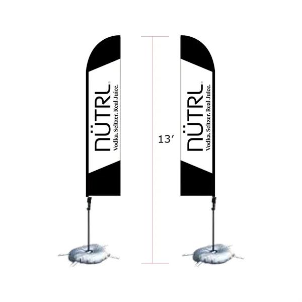13' Double Side Fiber Glass And Aluminum Sail Flag Signs
