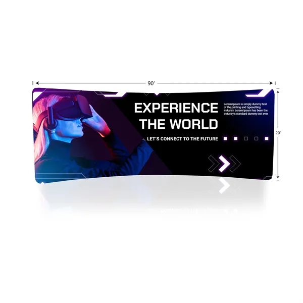 20 Ft X 90" H Curved Single Sided Fabric Back Wall Display
