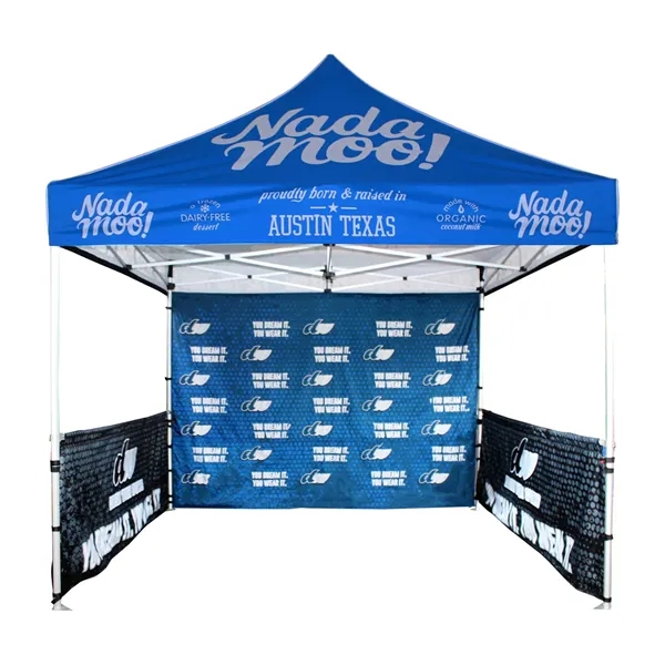 10x10 Ft Tent with Full Back Wall and Two Half Side Panels