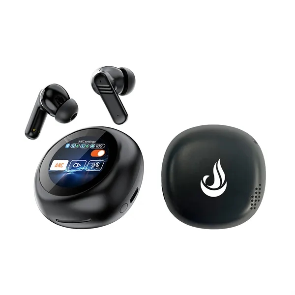 Wireless Earbuds W/ 1.47" Touchscreen & Noise Cancellation
