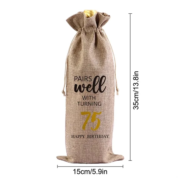 Custom BURLAP WINE BAG WITH DRAWSTRING