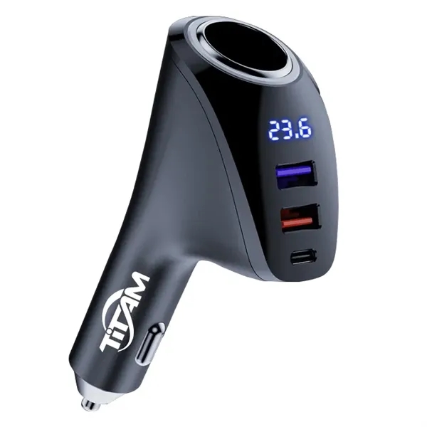 3-port Digital Display Car Charger