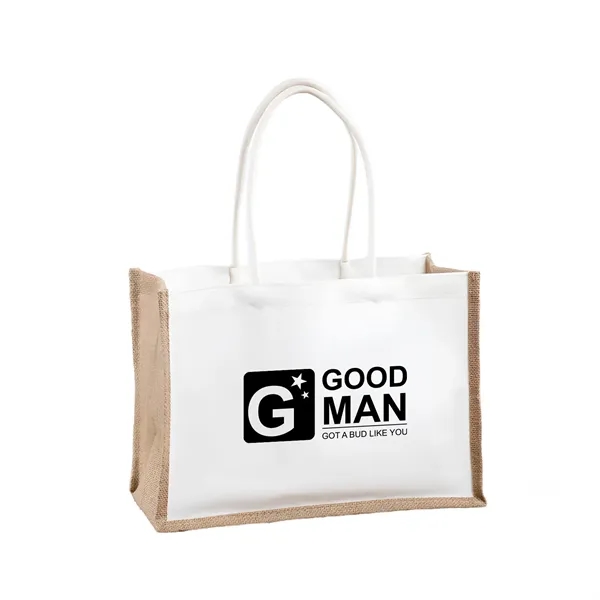 Linen & Canvas Patchwork Tote )13.8"x15.4"x6.7")