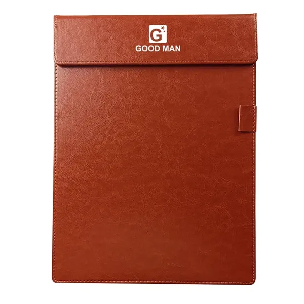 Custom A4 PU Leather Magnetic Clipboard W/Pen Holder