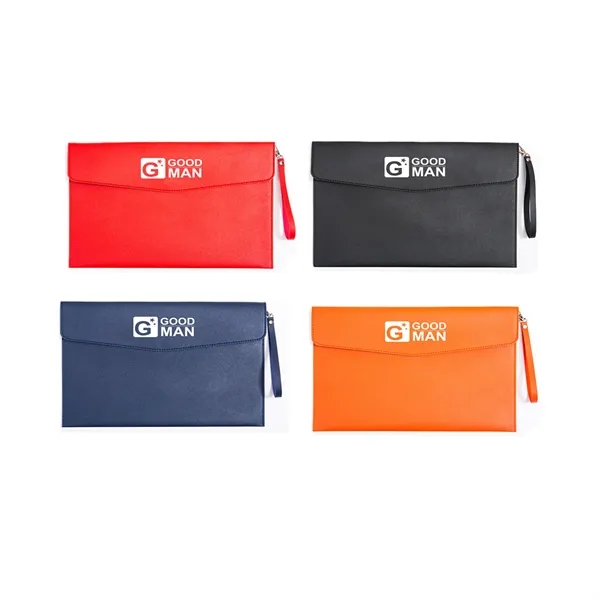 Pu Leather A4 File Folder Laptop Sleeve Pouch