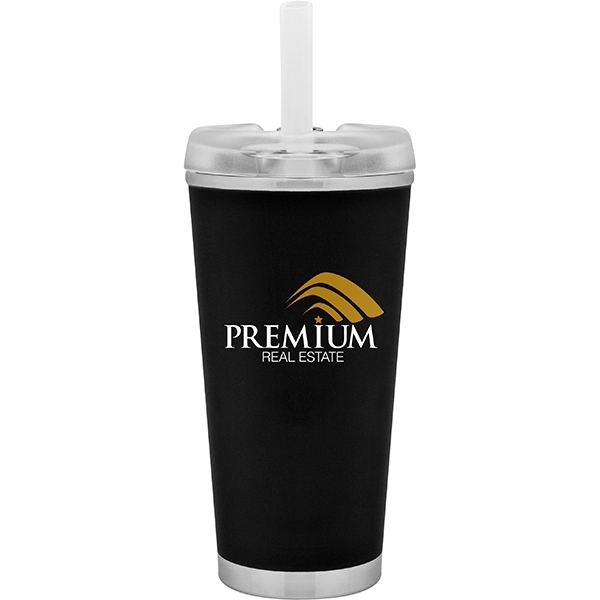 16.9 oz Brooklyn Stainless Insulated Travel Tumbler w/Straw