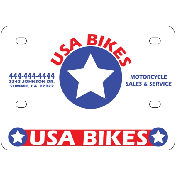 .055" White Polyethylene Motorcycle Plate Support