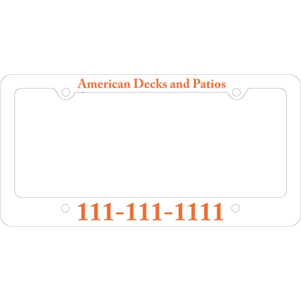 Car Plate Frames - Large space at bottom