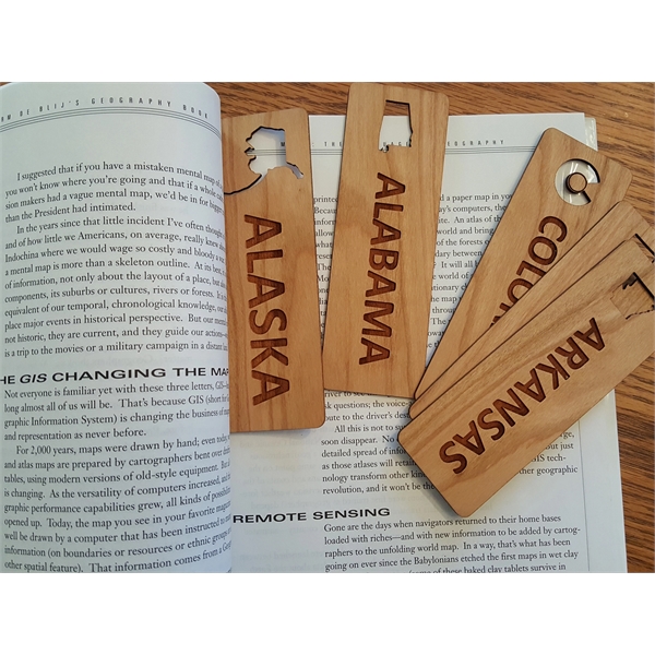 1.5" x 6" - Alaska Engraved Hardwood Bookmarks - USA-Made