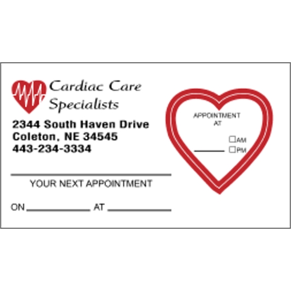 Heart Kiss-cut Appointment Card - Heart Kiss-cut Appointment Card - Image 0 of 2