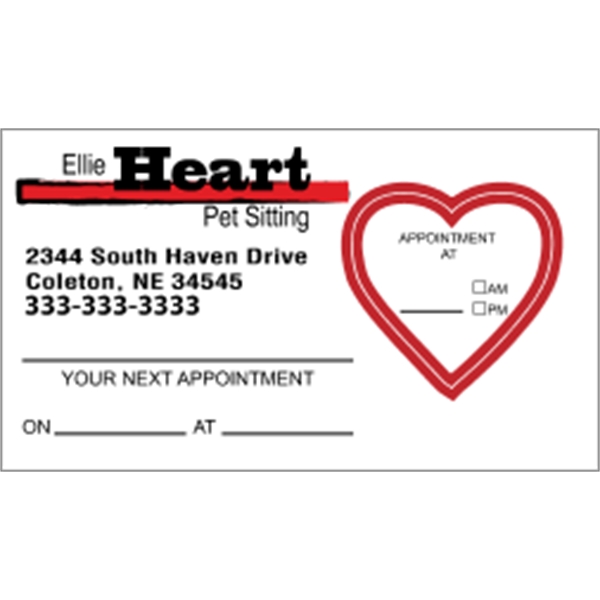 Heart Kiss-cut Appointment Card - Heart Kiss-cut Appointment Card - Image 2 of 2