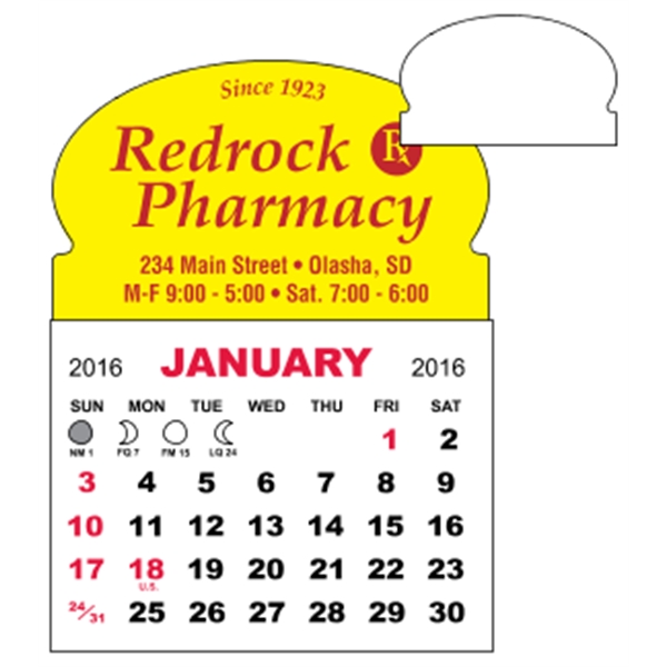 3" x 3.875" - Magnet Mini Calendar Pad (Oval)