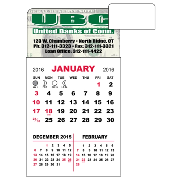 3" x 5.5" - Magnet Mini Calendar Pad (Rectangle)