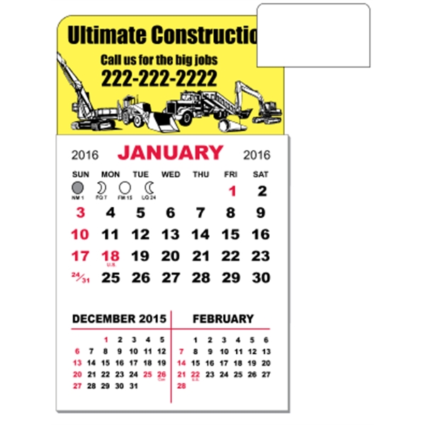 3" x 5.5" - Magnet Mini Calendar Pad (Rectangle)