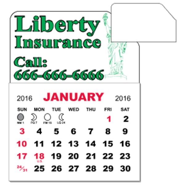 3" x 3.875" - Magnet Mini Calendar Pad (Slant)