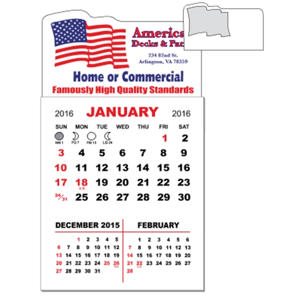3" x 5.5" - Magnet Mini Calendar Pad (Flag)