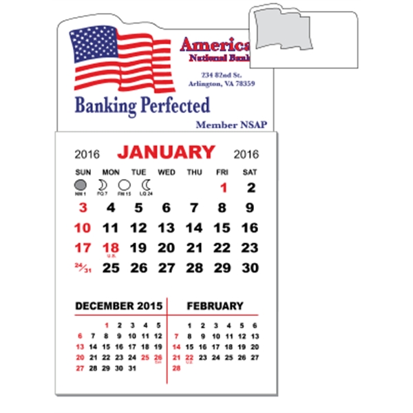 3" x 5.5" - Magnet Mini Calendar Pad (Flag)