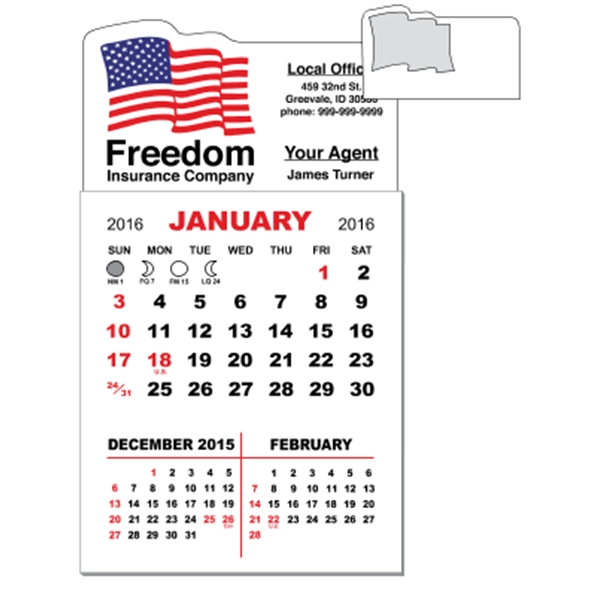 3" x 5.5" - Magnet Mini Calendar Pad (Flag)