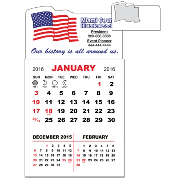 3" x 5.5" - Magnet Mini Calendar Pad (Flag)