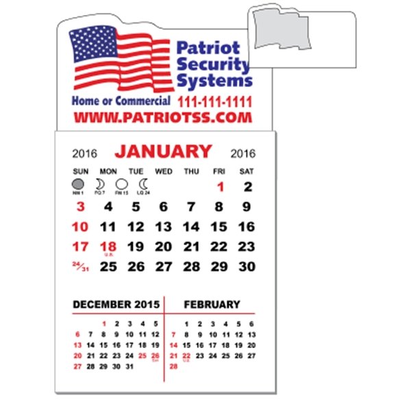 3" x 5.5" - Magnet Mini Calendar Pad (Flag)
