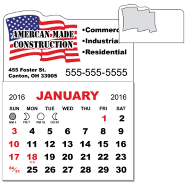 3" x 3.875" - Magnet Mini Calendar Pad (Flag)
