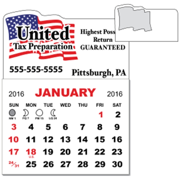 3" x 3.875" - Magnet Mini Calendar Pad (Flag)