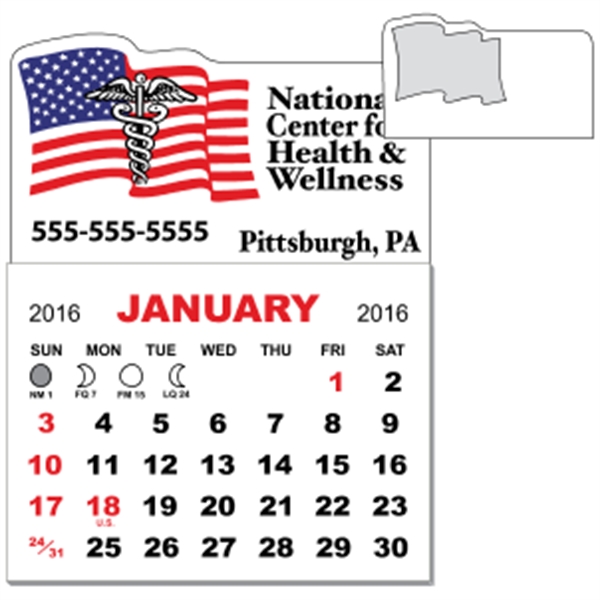 3" x 3.875" - Magnet Mini Calendar Pad (Flag)