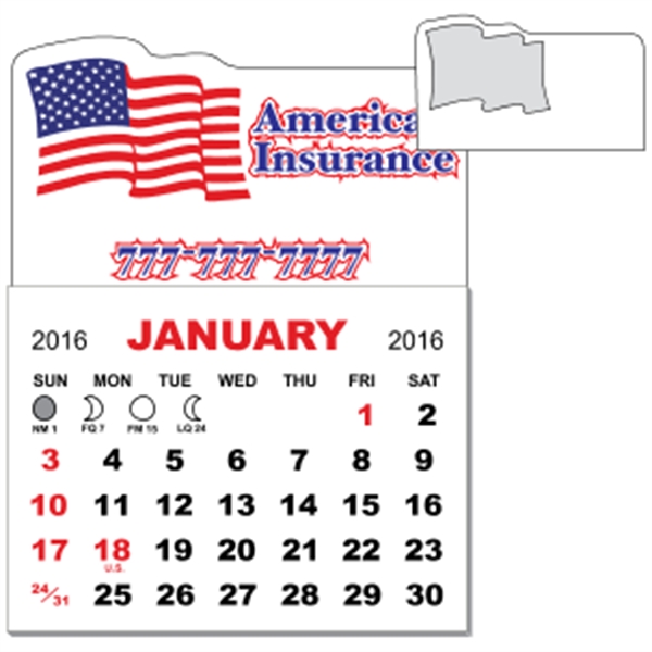 3" x 3.875" - Magnet Mini Calendar Pad (Flag)