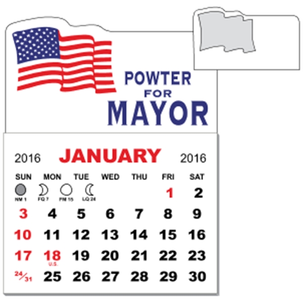 3" x 3.875" - Magnet Mini Calendar Pad (Flag)