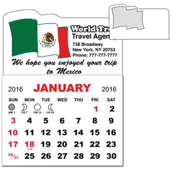 3" x 3.875" - Magnet Mini Calendar Pad (Flag)