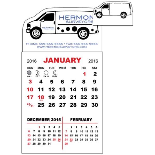 3 X 5.5 - Magnet Mini Calendar Pad (Van)