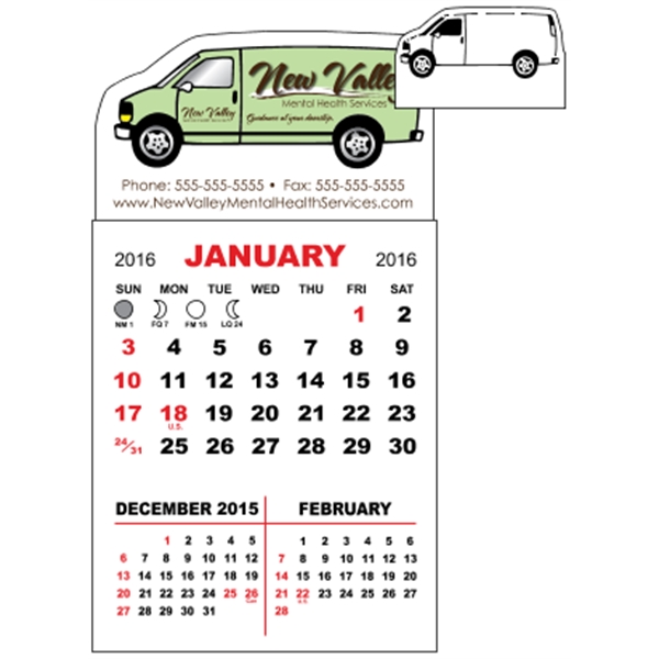 3 X 5.5 - Magnet Mini Calendar Pad (Van)