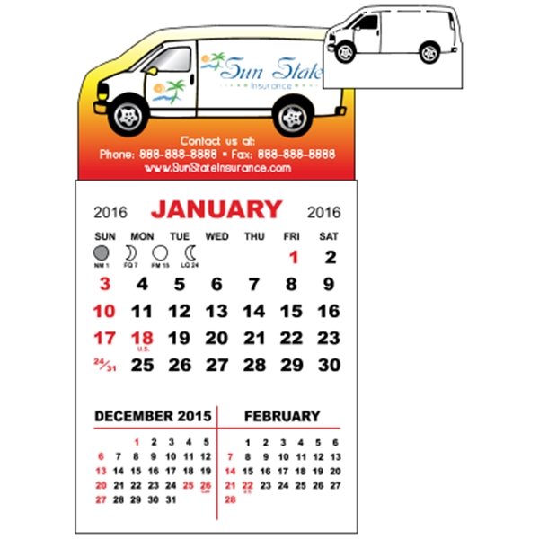 3 X 5.5 - Magnet Mini Calendar Pad (Van)