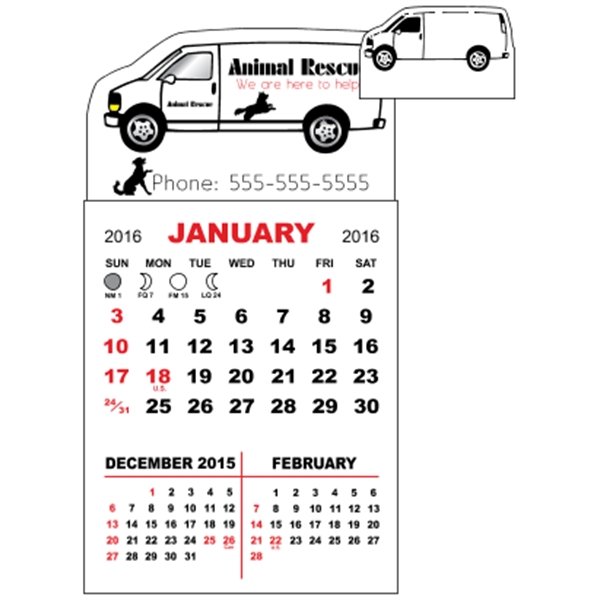 3 X 5.5 - Magnet Mini Calendar Pad (Van)