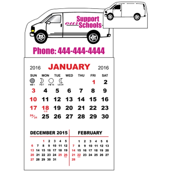 3 X 5.5 - Magnet Mini Calendar Pad (Van)