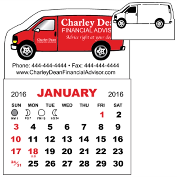 3" x 3.875" - Magnet Mini Calendar Pad (Van)