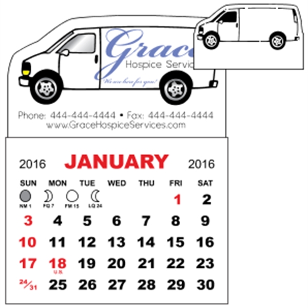 3" x 3.875" - Magnet Mini Calendar Pad (Van)