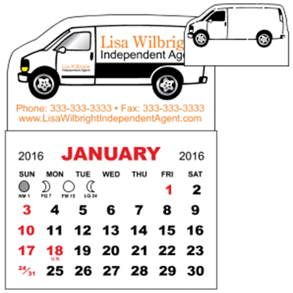 3" x 3.875" - Magnet Mini Calendar Pad (Van)