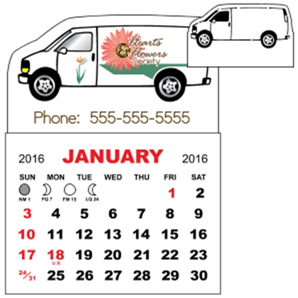3" x 3.875" - Magnet Mini Calendar Pad (Van)