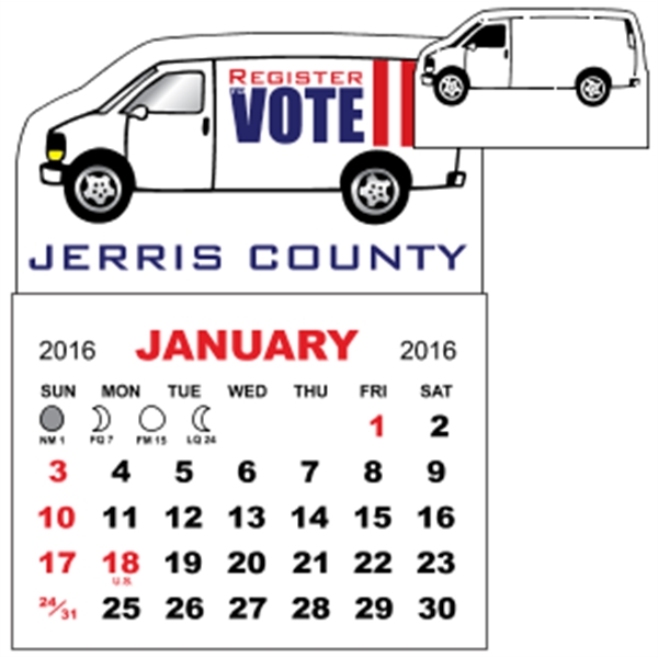 3" x 3.875" - Magnet Mini Calendar Pad (Van)