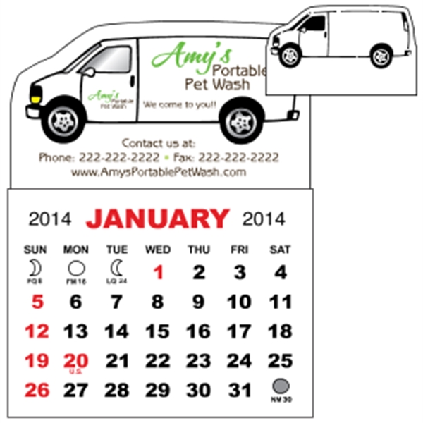 3" x 3.875" - Magnet Mini Calendar Pad (Van)