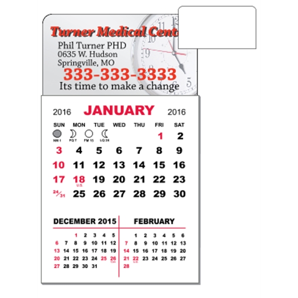 3" x 5.5" - Adhesive Mini Calendar Pad (Rectangle)