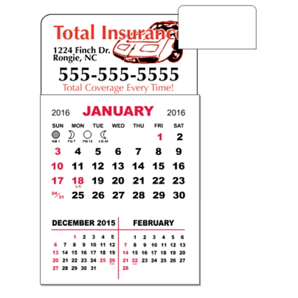 3" x 5.5" - Adhesive Mini Calendar Pad (Rectangle)