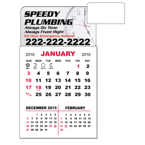 3" x 5.5" - Adhesive Mini Calendar Pad (Rectangle)