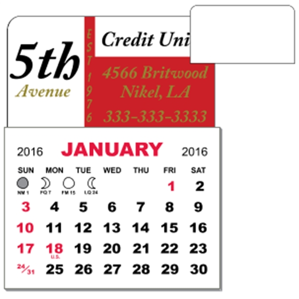 3" x 3.875" - Adhesive Mini Calendar Pad (Rectangle)