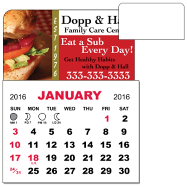 3" x 3.875" - Adhesive Mini Calendar Pad (Rectangle)